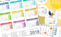 Kalender 2019 zum Ausdrucken Vorschau