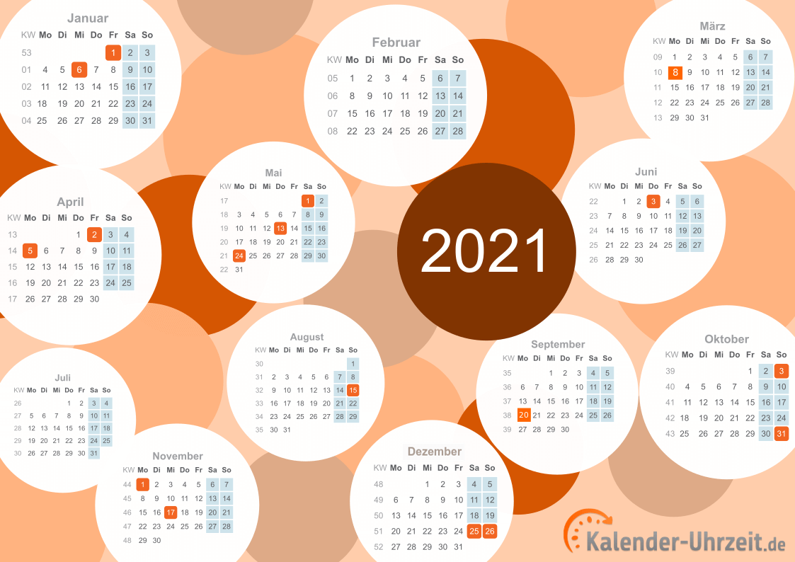 Kalender 2021 Zum Ausdrucken Kostenlos