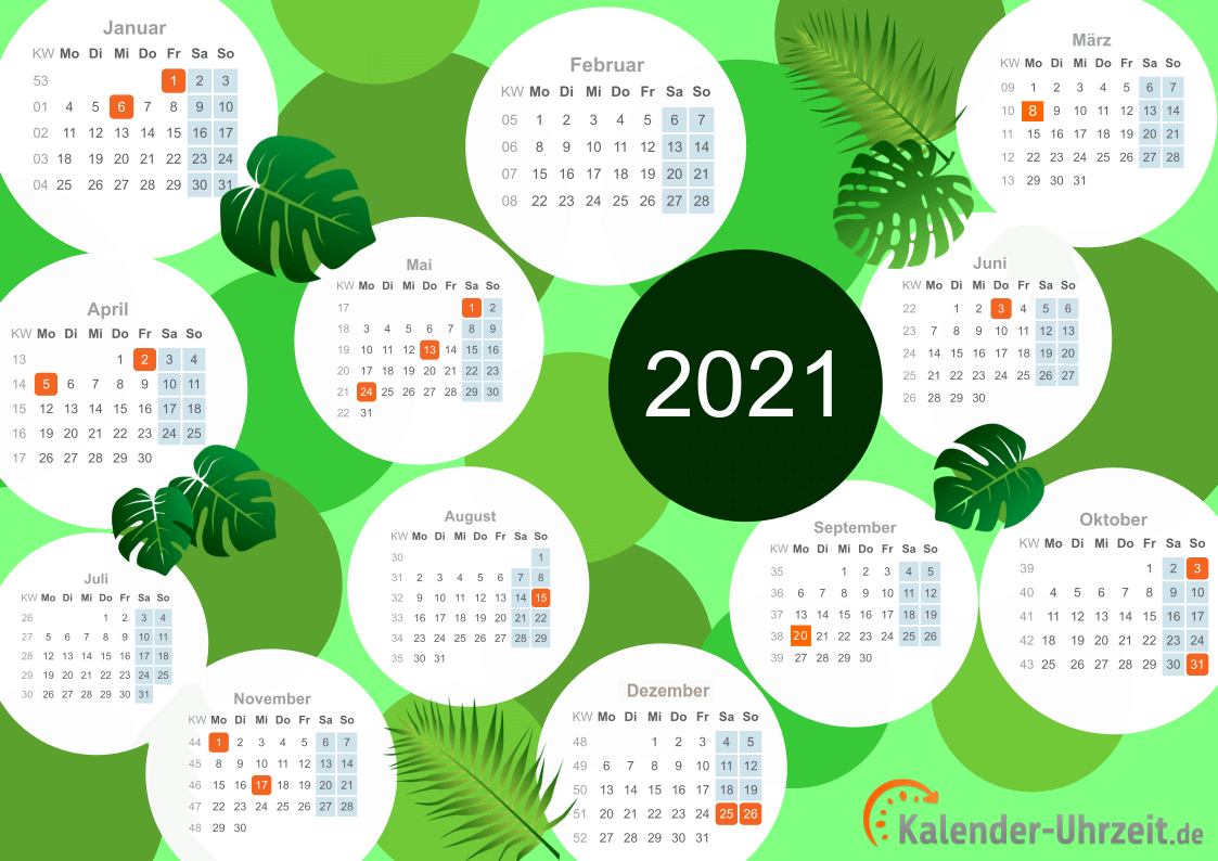Kalender 2021 Zum Ausdrucken Kostenlos