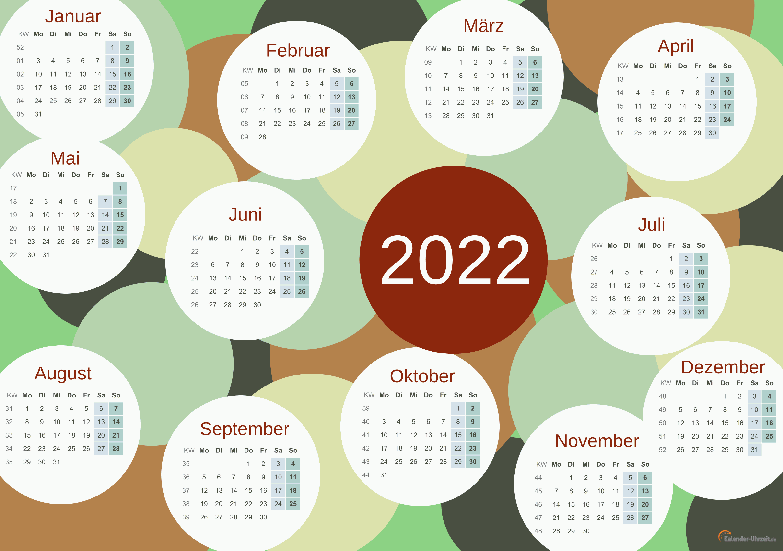 Motivkalender 2022 - PDF-Vorlage 1 Vorschau