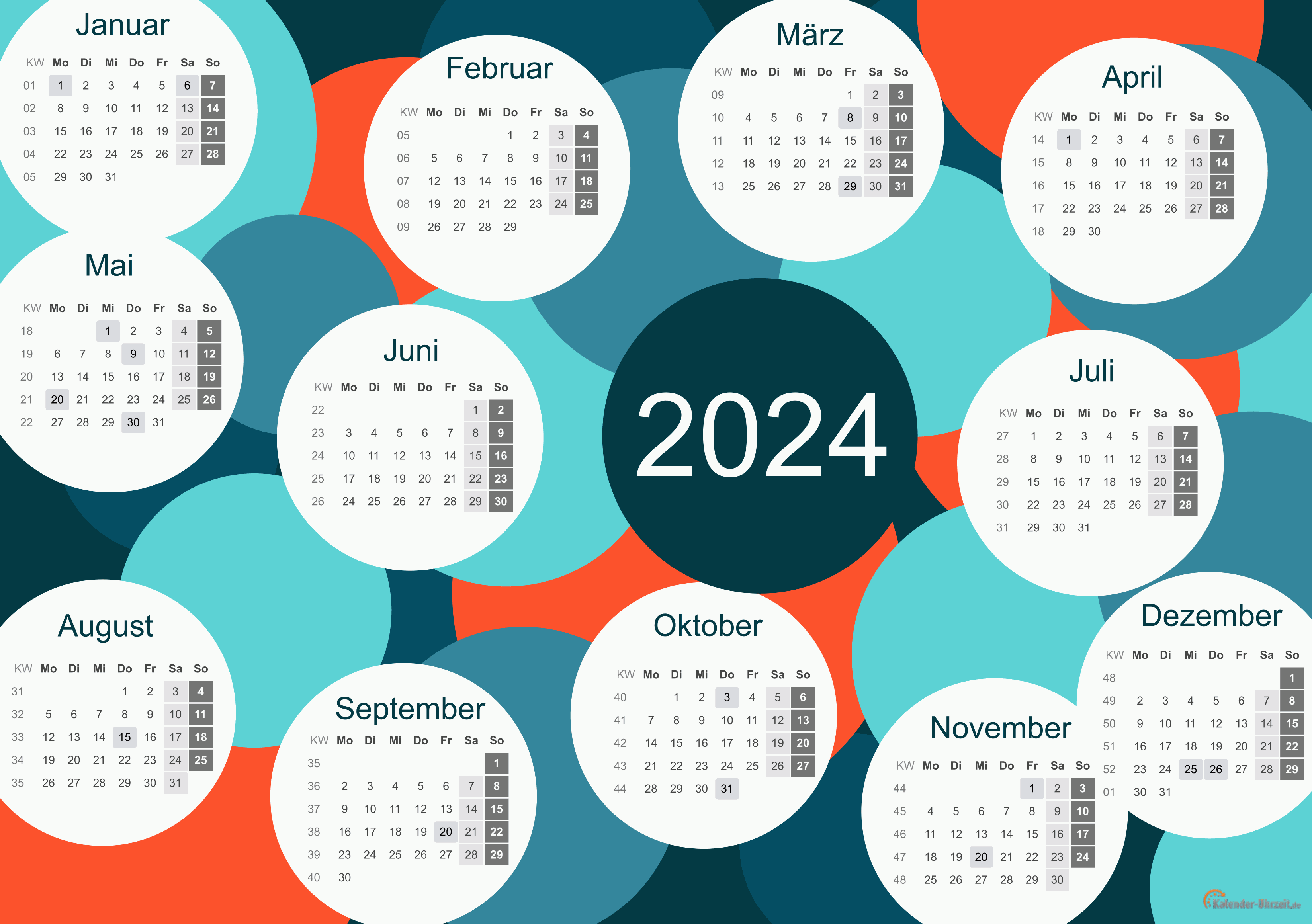 Motivkalender 2024 - PDF-Vorlage 1 Vorschau