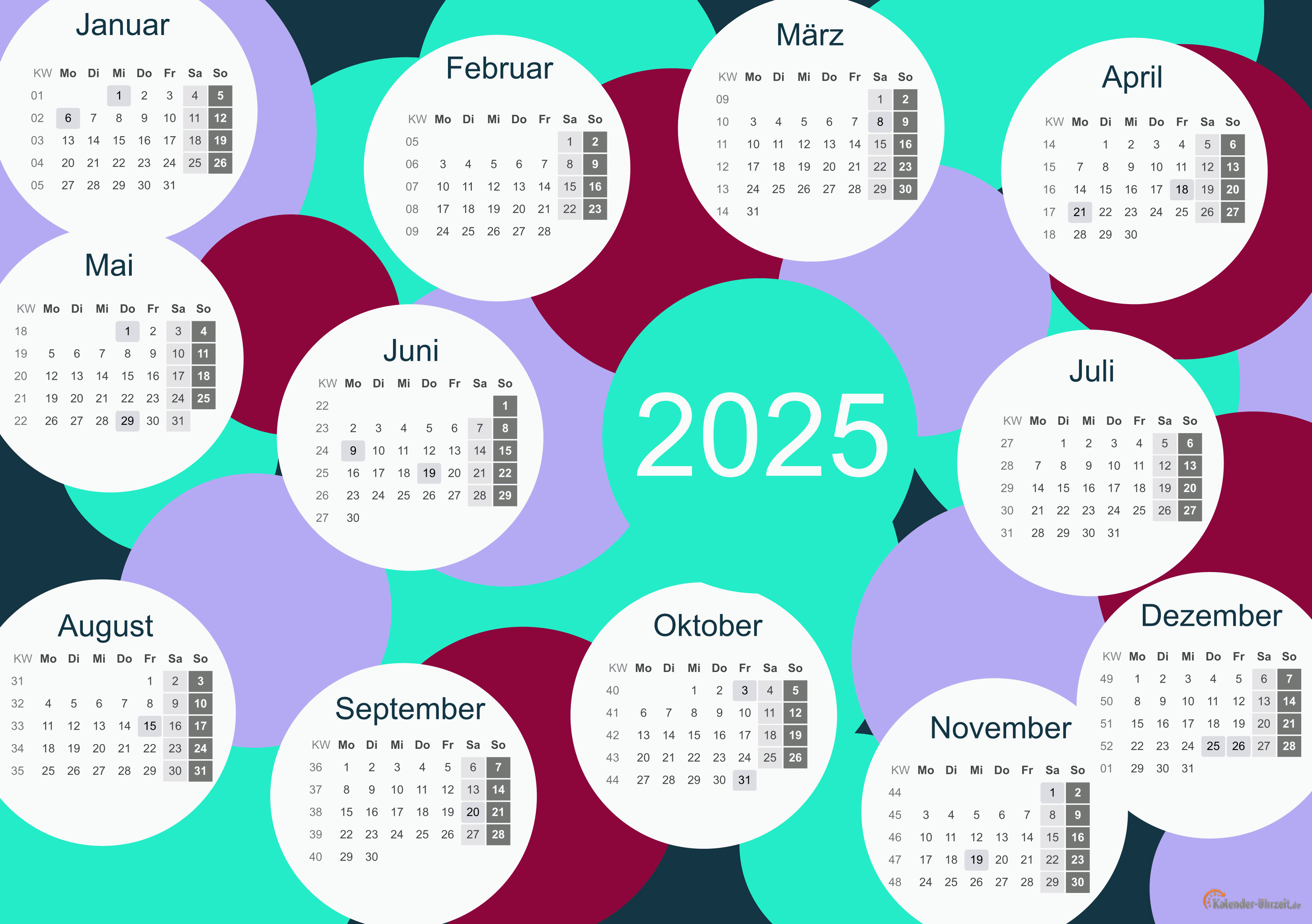 Motivkalender 2025 - PDF-Vorlage 2 Vorschau