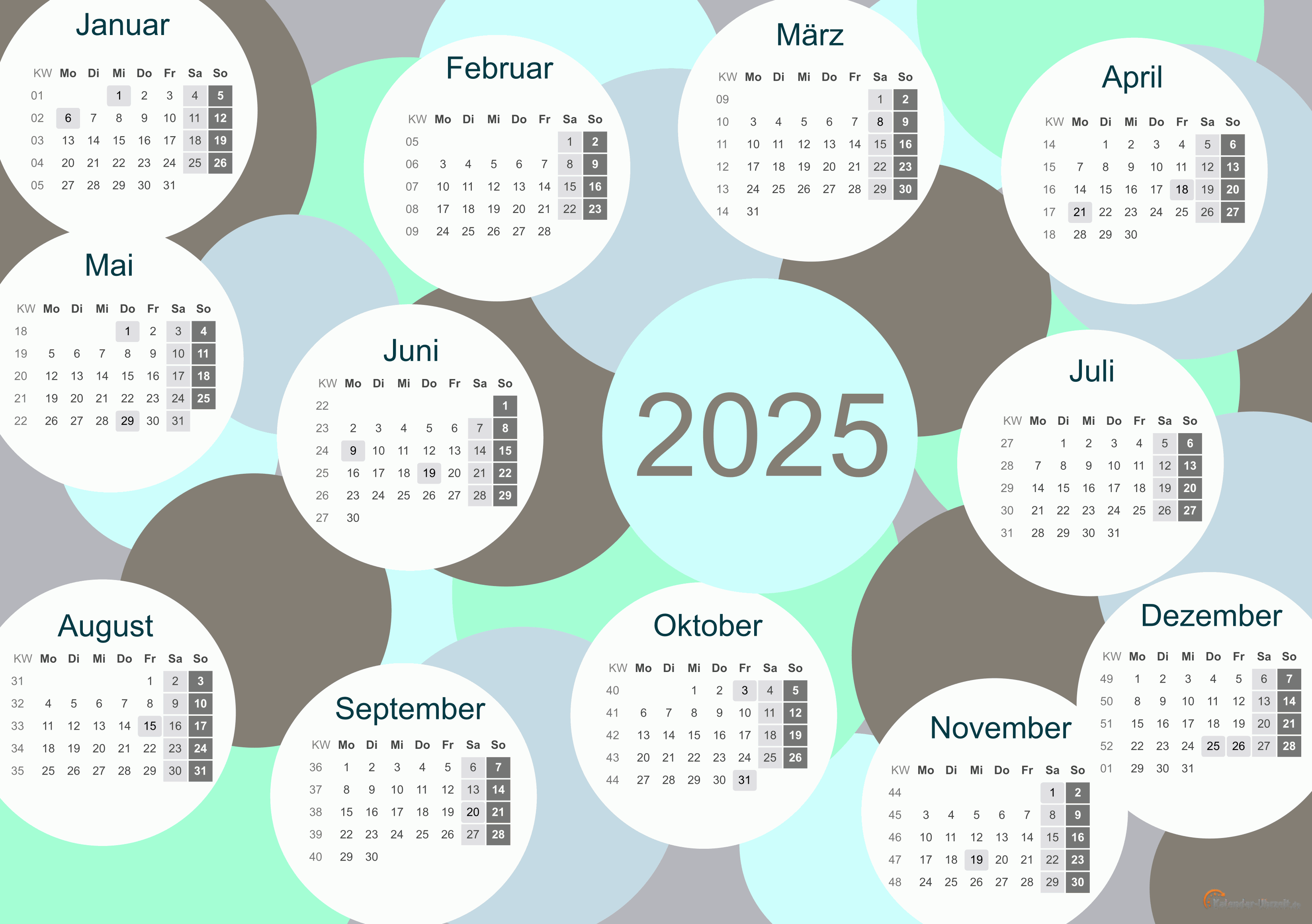 Motivkalender 2025 - PDF-Vorlage 3 Vorschau