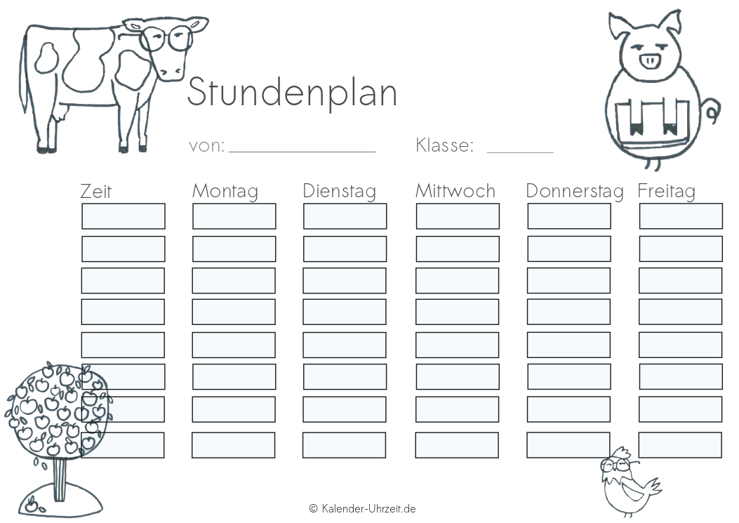 Stundenplan Vorlagen