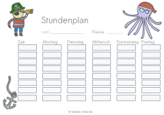 Stundenplan Piraten Motive