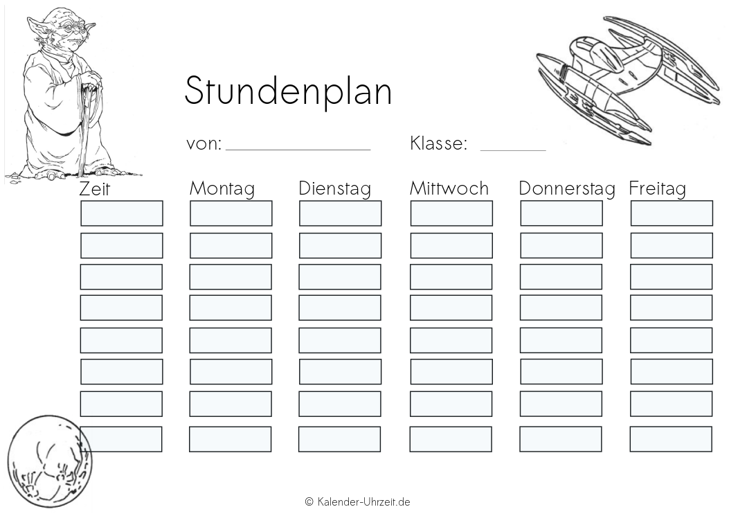 Stundenplan Vorlagen