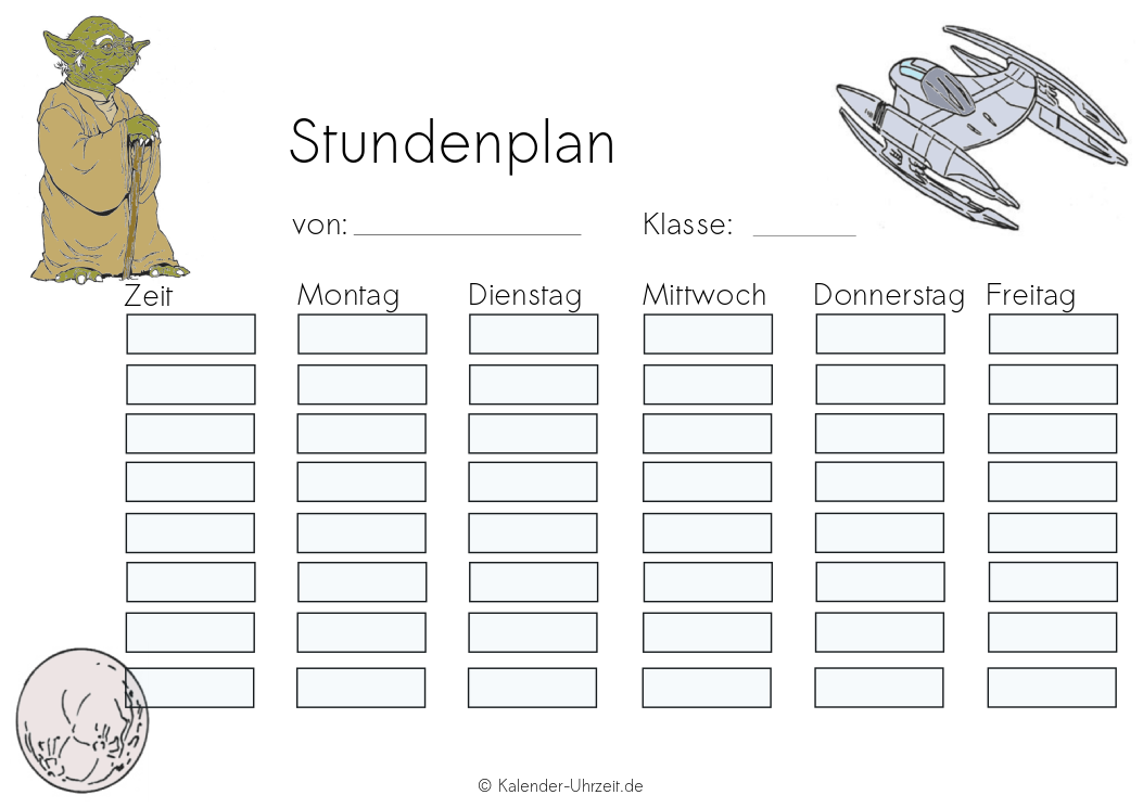 Stundenplan Vorlagen