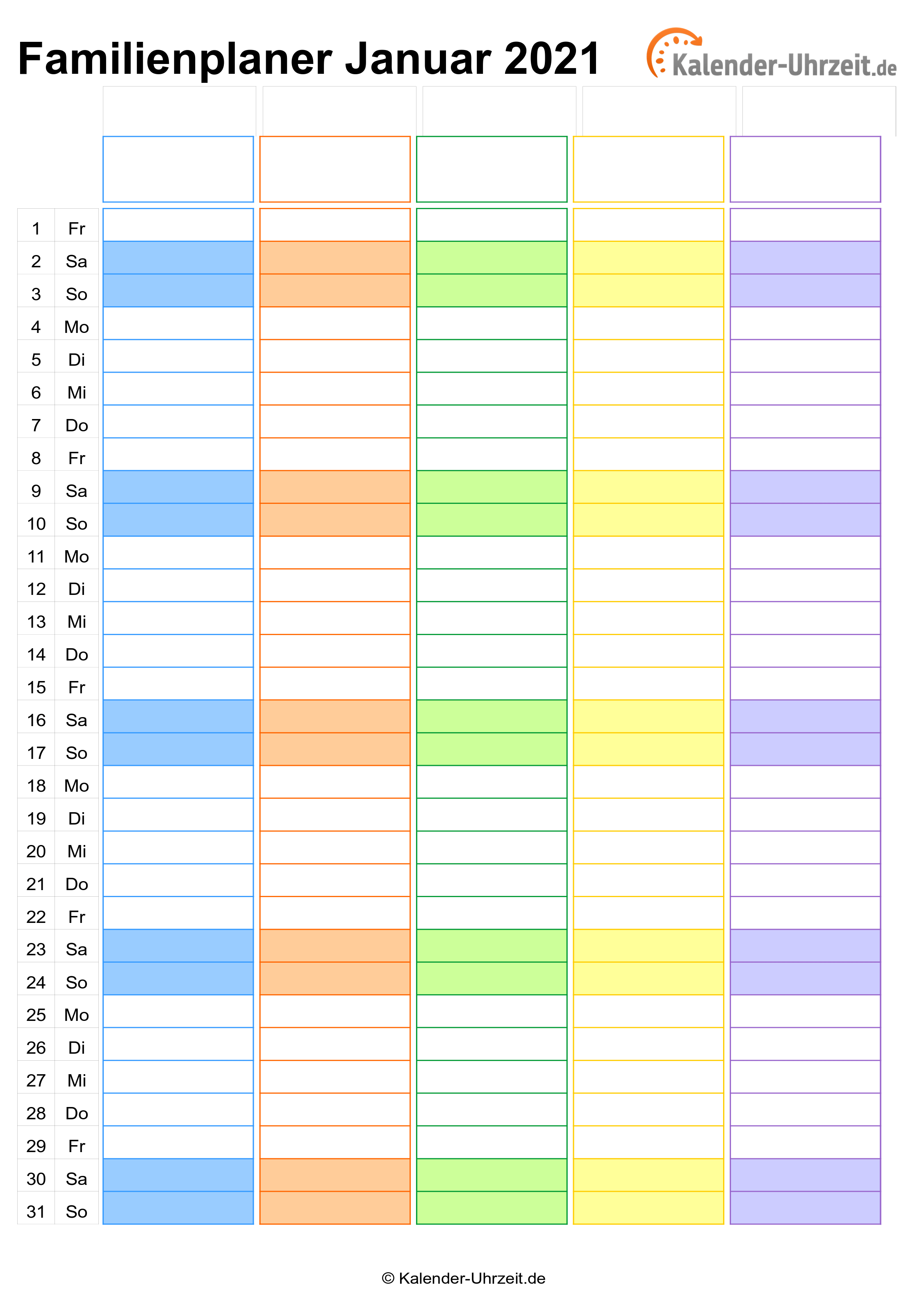 Kalender 2021 Zum Ausdrucken Kostenlos