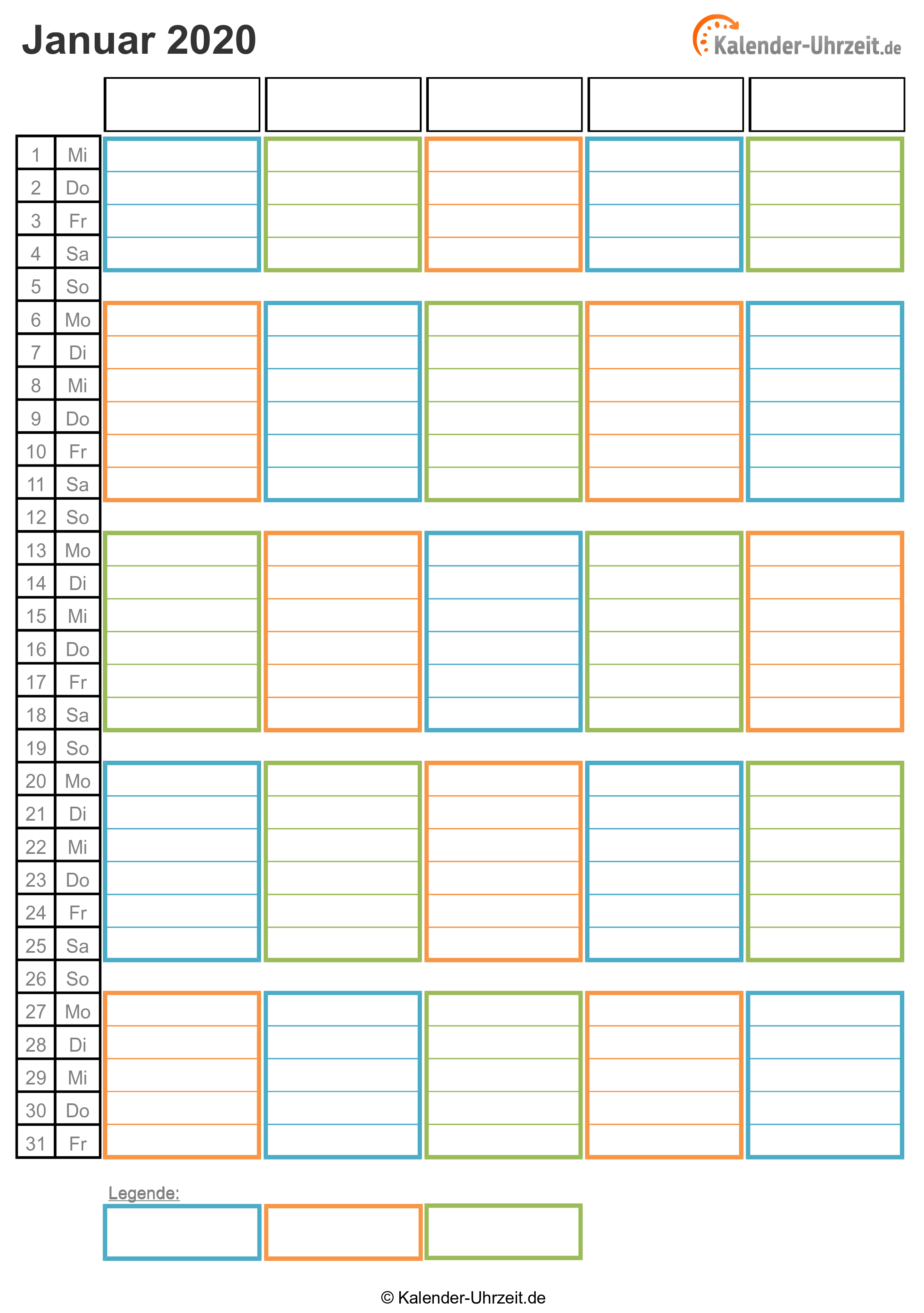  EXCEL KALENDER 2020 KOSTENLOS 