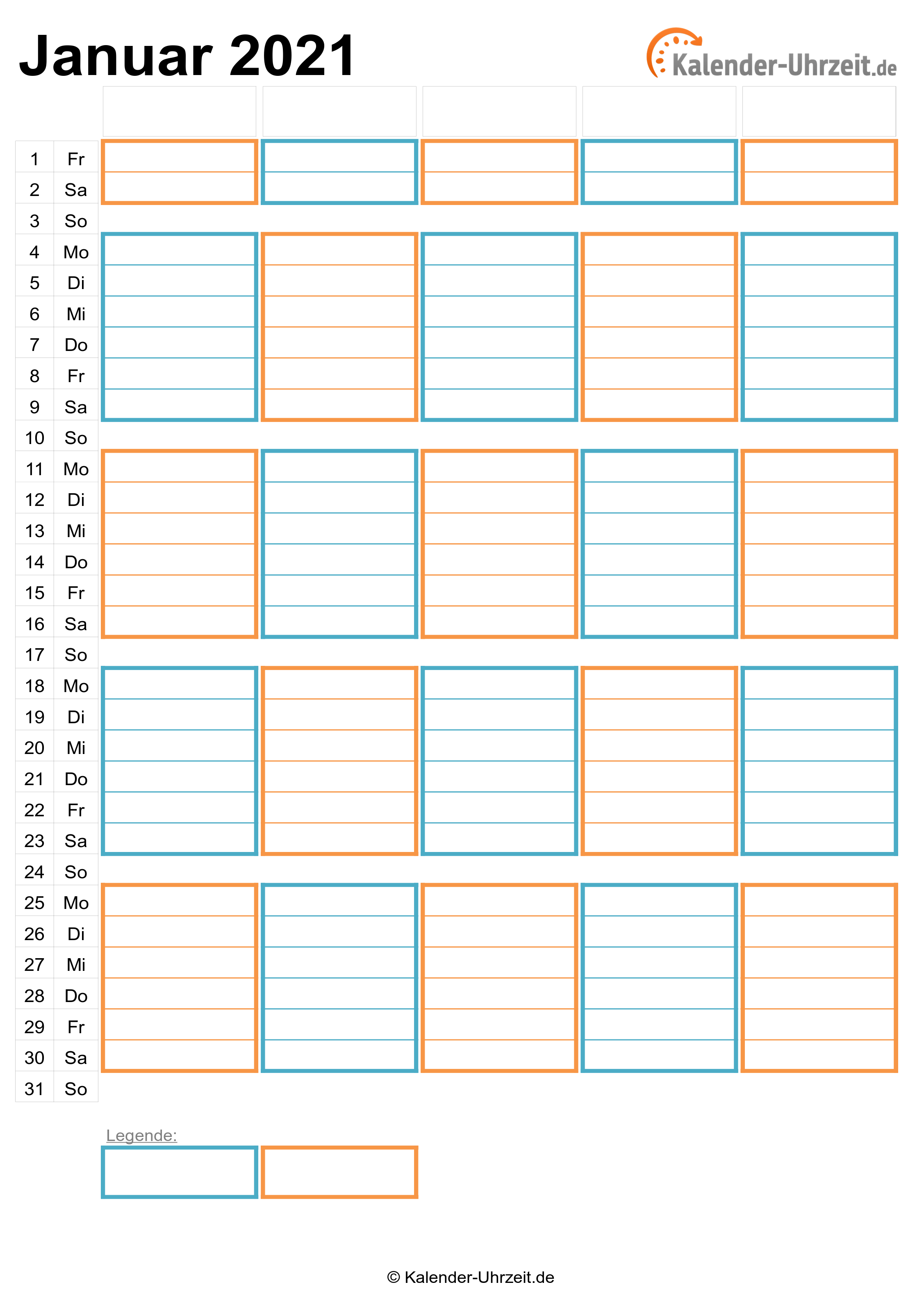 Kalender 2021 Zum Ausdrucken Kostenlos