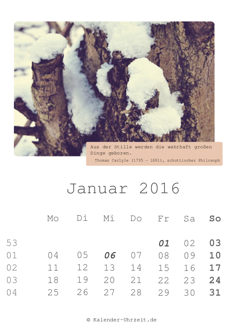 Kostenfreier Download Januar Sprüche Kalender - Sammlung deutscher 