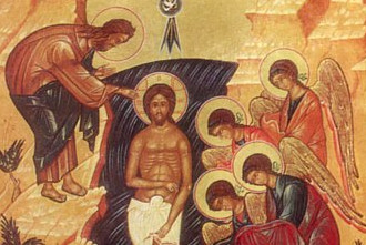 Ausschnitt der Ikone von der Taufe Jesu