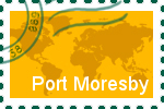 Briefmarke Port-Moresby Briefmarke der Stadt Port-Moresby