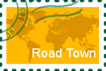 Briefmarke Road Town Briefmarke der Stadt Road Twon