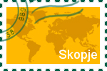 Briefmarke der Stadt Skopje