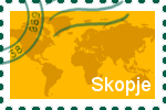 Briefmarke Skopje Briefmarke der Stadt Skopje