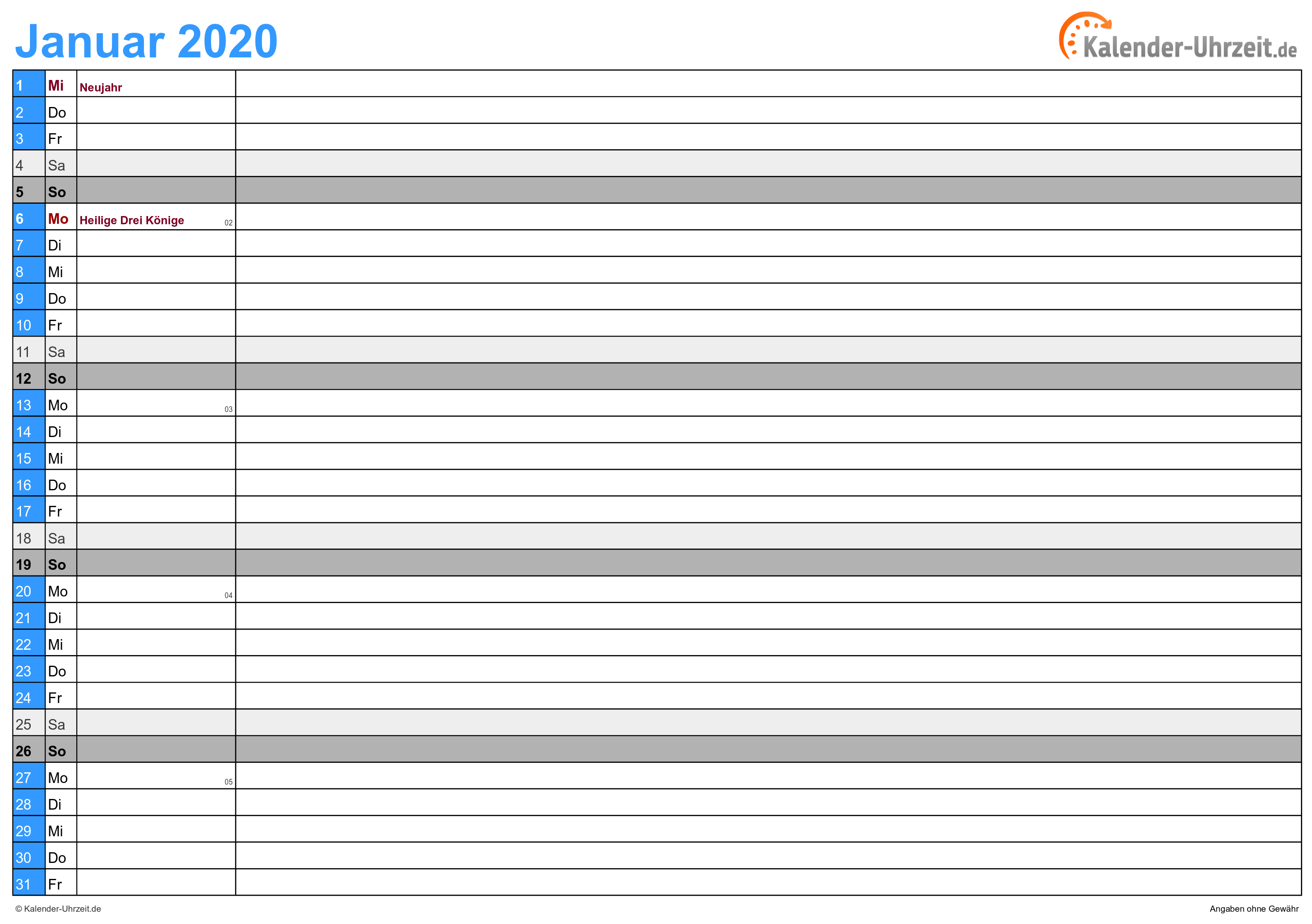 Pdf 3 Monatskalender 2021 Zum Ausdrucken Kostenlos ...