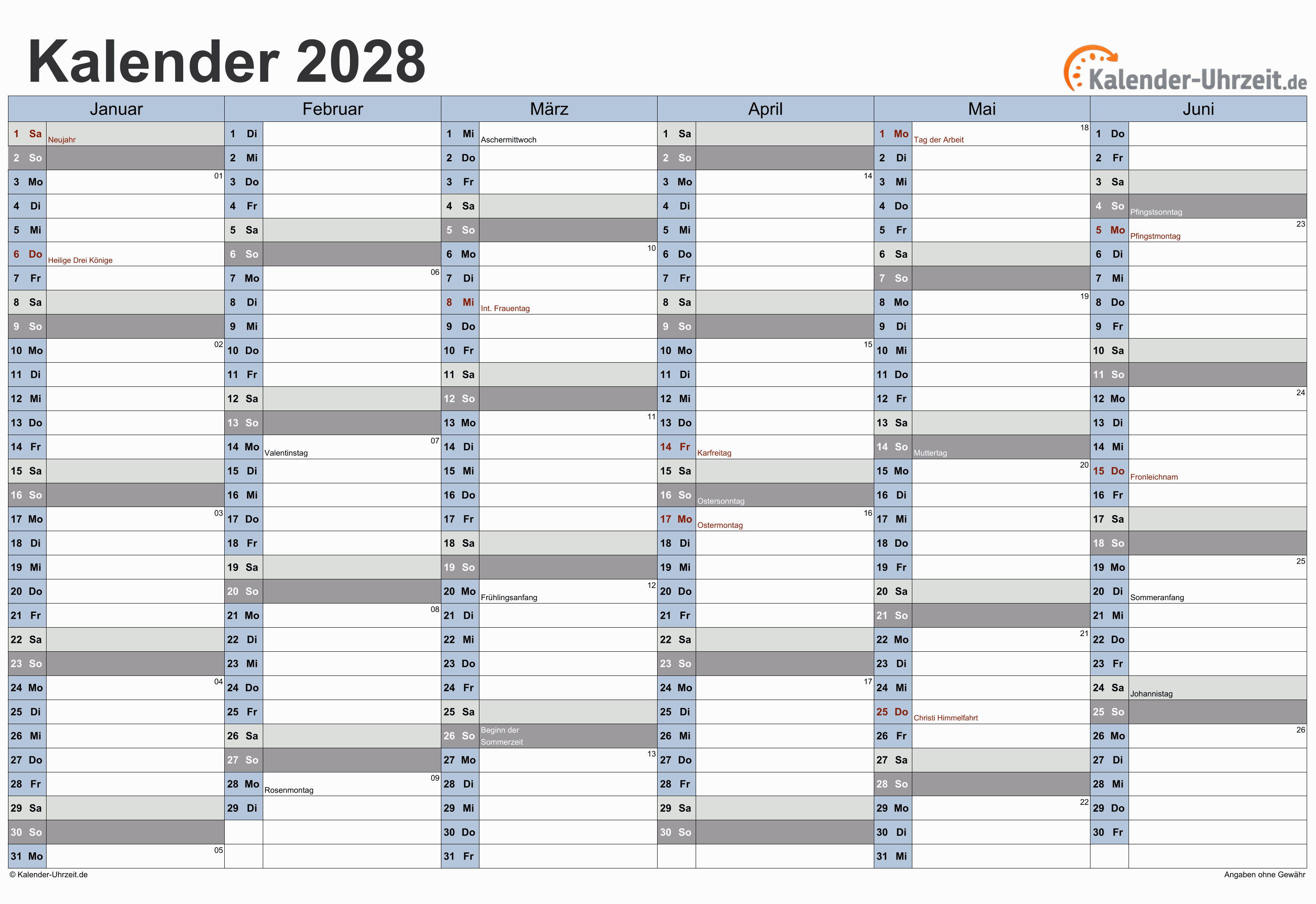 KALENDER 2028 ZUM AUSDRUCKEN KOSTENLOS KALENDER 2028 ZUM AUSDRUCKEN KOSTENLOS